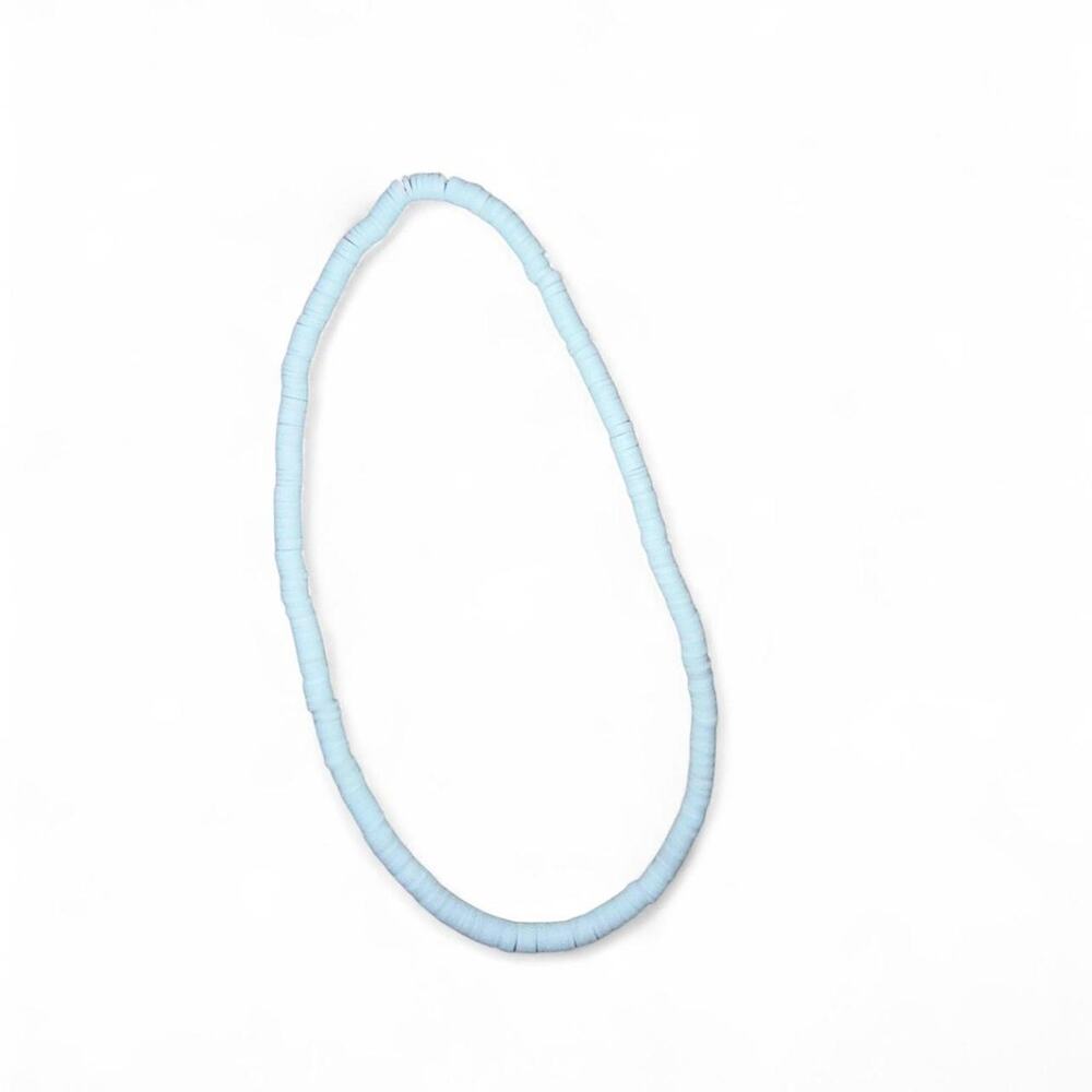 Baby blue beaded beach necklace